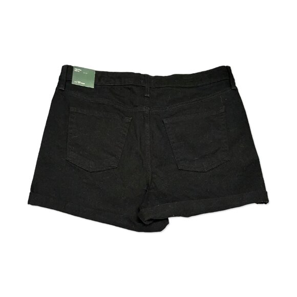 NWT High-Rise Rolled Cuff Black Jean Shorts - Womens Juniors Size 14 (32 Waist) - Picture 5 of 5